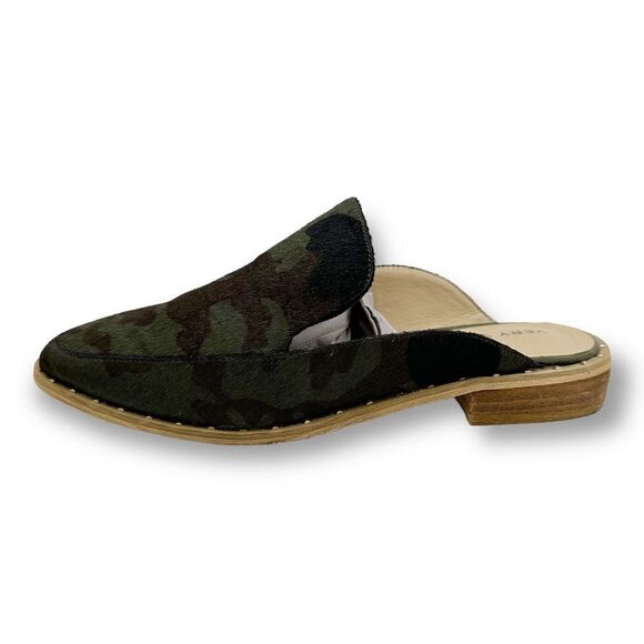Very Volatile Atwood Calf Slip on Mule in‎ Green Camo Sz 7 - Picture 3 of 15